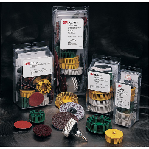 Scotch-Brite Roloc Bristle Disc Kit, Ceramic, 50, 80, 120 Grit, 2" Dia. Pronet Distribution