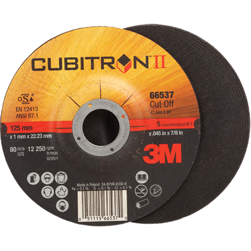 Cut-Off Wheels - CubitronII, 5" x 0.045", 7/8" Arbor, Type 27, Ceramic, 12250 RPM Pronet Distribution
