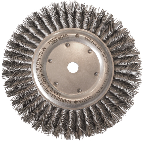 Wire Wheel Brushes, 8" Dia., 0.014" Fill, 5/8"-11 Arbor, Steel Pronet Distribution