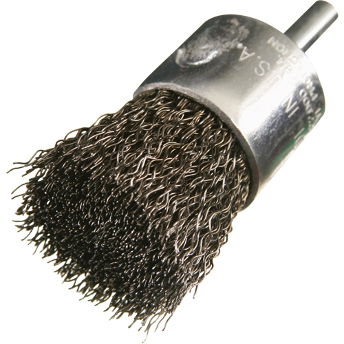 Brosse mont&eacute;es &agrave; fils cr&ecirc;p&eacute;s, 1/2", Fils 0,005", Tige 1/4" Pronet Distribution
