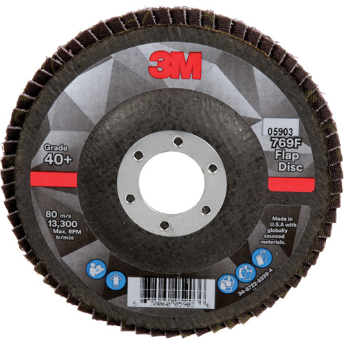 Disque &agrave; lamelles &agrave; changement rapide 769F, 4-1/2" x 7/8", Type 27, Grain 40+, C&eacute;ramique Pronet Distribution