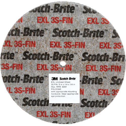 Scotch-Brite EXL Unitized Wheel, 2" x 1/4", 1/4" Arbor, Fine Grit, Silicon Carbide Pronet Distribution