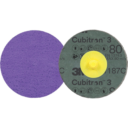 Cubitron 3 Roloc Fibre Disc, 3" Dia., 80+ Grit, Ceramic Pronet Distribution