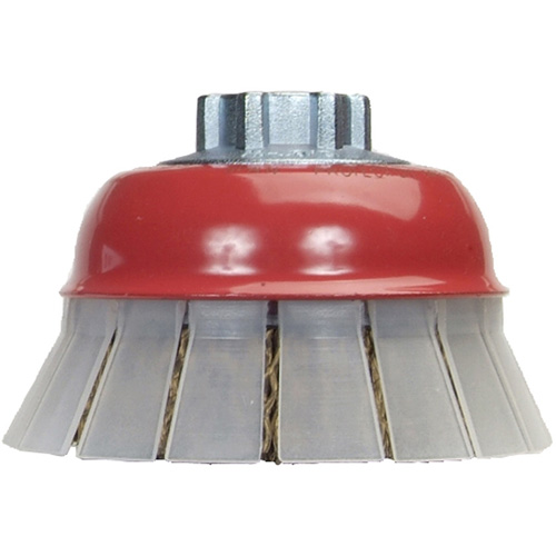Brosse-boisseau en fil m&eacute;tallique serti avec grille de protection Pronet Distribution