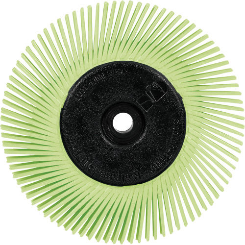 Brosse radiale en soies de pr&eacute;cision type A PN-RB avec adaptateur Scotch-Brite , C&eacute;ramique, Grain 50+, 6" dia. Pronet Distribution
