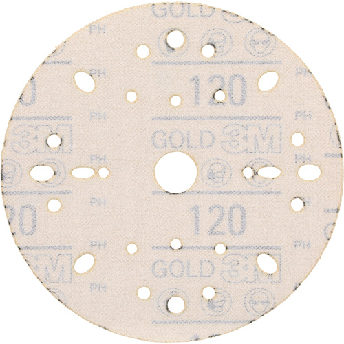 Disque abrasif dor&eacute; Hookit, dia 6", Grain 120, Oxyde d'aluminium, Poids C Pronet Distribution