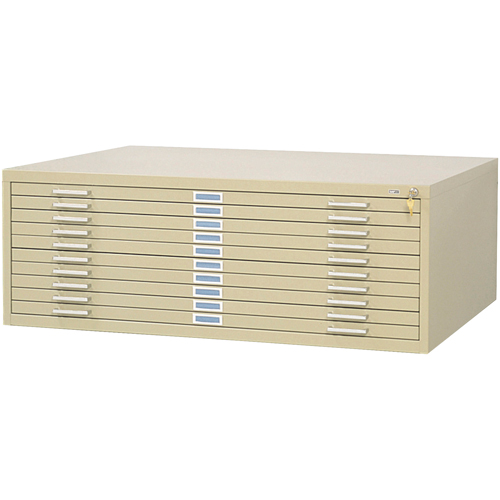 Steel Plan Files, 10 Drawers, 46-3/8" W x 35-3/8" D x 16-1/2" H Pronet Distribution
