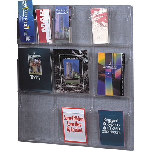 Pr&eacute;sentoirs, Mural, 6 fentes, Plastique, 30" la x 34-3/4" p x 34-3/4" h Pronet Distribution