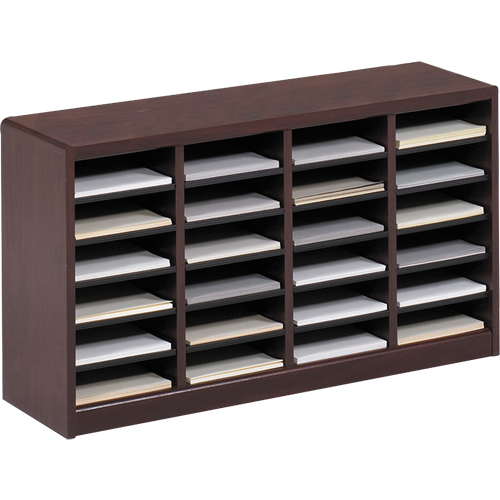 Casier &agrave; compartiments E-Z Stor pour documentation, Stationnaire, 24 fentes, Bois, 40" la x 11-3/4" p x 23" h Pronet Distribution