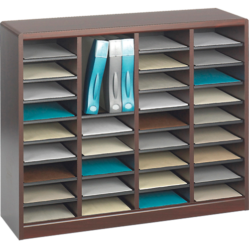 Casier &agrave; compartiments E-Z Stor pour documentation, Stationnaire, 36 fentes, Bois, 40" la x 3/4" p x 32-1/2" h Pronet Distribution