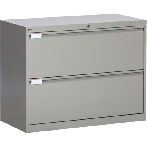Classeur lat&eacute;ral, Acier, 2 tiroirs, 36" la x 18" p x 27-7/8" h, Gris Pronet Distribution
