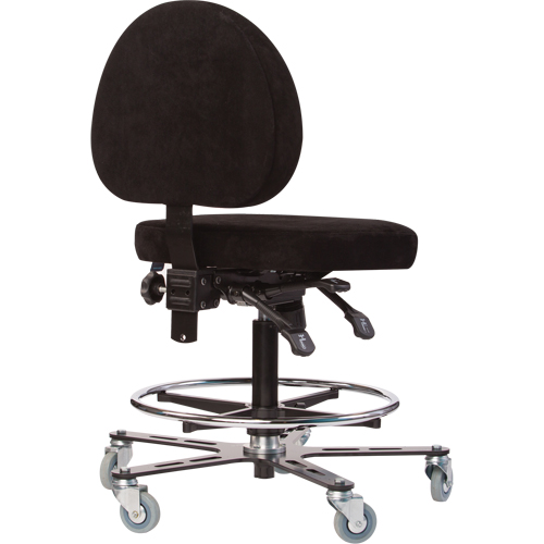 TF180 Welding Grade Ergonomic Stools, Suede, Black, 300 lbs. Capacity Pronet Distribution