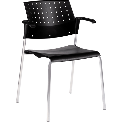 Chaises empilables, Plastique, Hauteur 33", Capacit&eacute; 300 lb, Noir Pronet Distribution