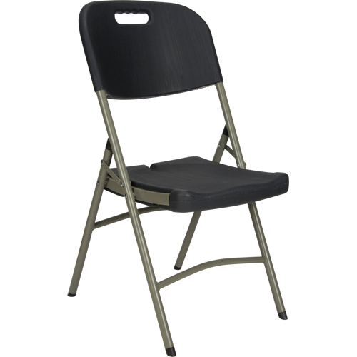 Chaise pliante, Poly&eacute;thyl&egrave;ne, Noir, Capacit&eacute; 350 lb Pronet Distribution