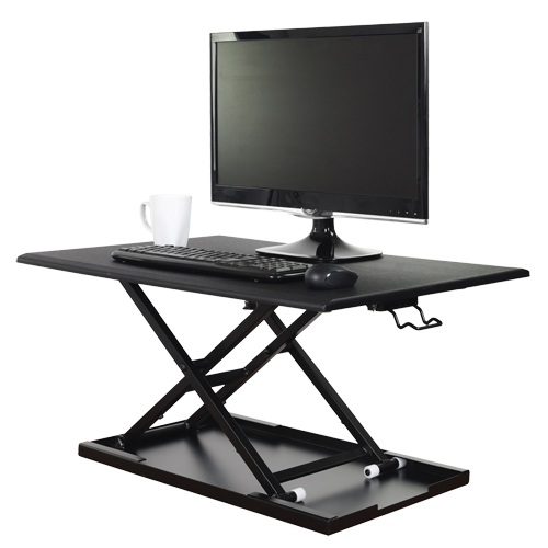 Bureau ajustable pour travail assis et debout, Mod&egrave;le de bureau, 15-3/4" h x 31-1/2" la x 22-1/2" p, Noir Pronet Distribution