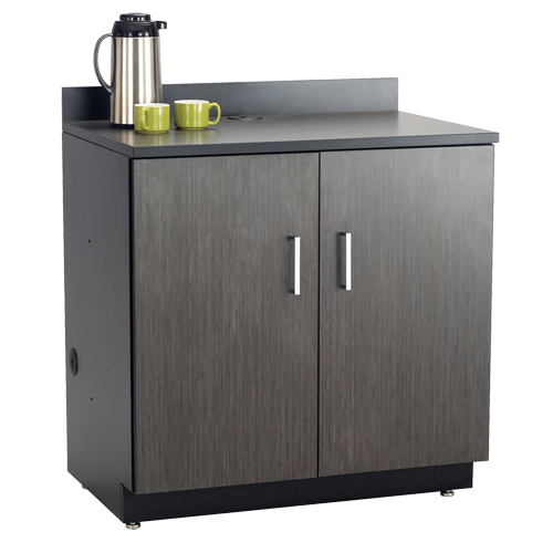 Modular Base Cabinet, Melamine, 2 Shelves, 39" H x 36" W x 25" D, Asian Night/Black Pronet Distribution