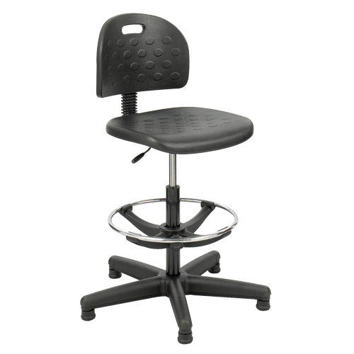 Tabouret Soft Tough, Stationnaire, Ajustable, , Polyur&eacute;thane Si&egrave;ge, Noir Pronet Distribution
