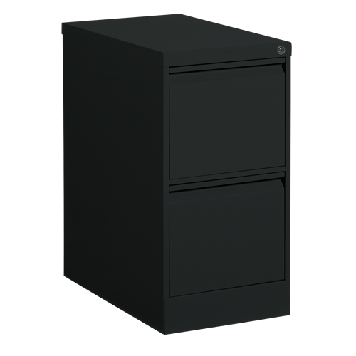 Classeur vertical, Acier, 2 tiroirs, 15-1/7" la x 25" p x 29" h, Noir Pronet Distribution