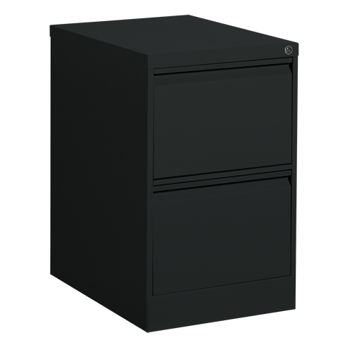 Vertical Filing Cabinet, Steel, 2 Drawers, 18-1/7" W x 25" D x 29" H, Black Pronet Distribution