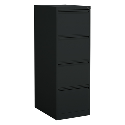 Vertical Filing Cabinet, Steel, 4 Drawers, 18-1/7" W x 25" D x 52" H, Black Pronet Distribution