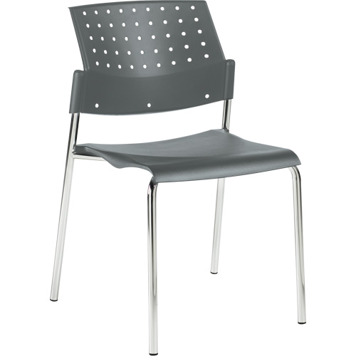 Chaises sans accoudoirs empilables, Plastique, Hauteur 33", Capacit&eacute; 300 lb, Gris Pronet Distribution