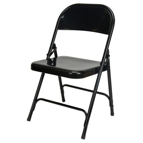 Chaise pliante, Acier, Noir, Capacit&eacute; 300 lb Pronet Distribution
