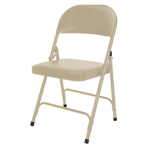 Chaise pliante rembourr&eacute;e en vinyle, Acier, Beige, Capacit&eacute; 300 lb Pronet Distribution