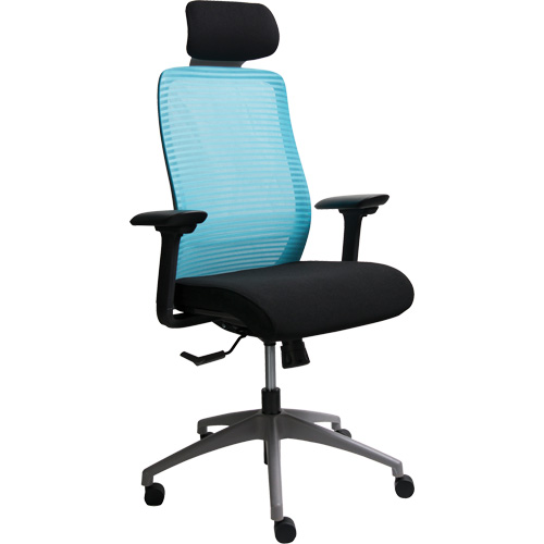 Chaise de bureau ajustable s&eacute;rie Era avec appui-t&ecirc;te, Tissu/Mailles, Bleu, Capacit&eacute; 275 lb Pronet Distribution