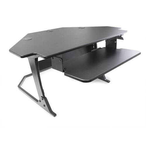 Goya Sit-Stand Corner Work Station, Desktop Unit, 20" H x 42" W x 37-4/5" D, Black Pronet Distribution