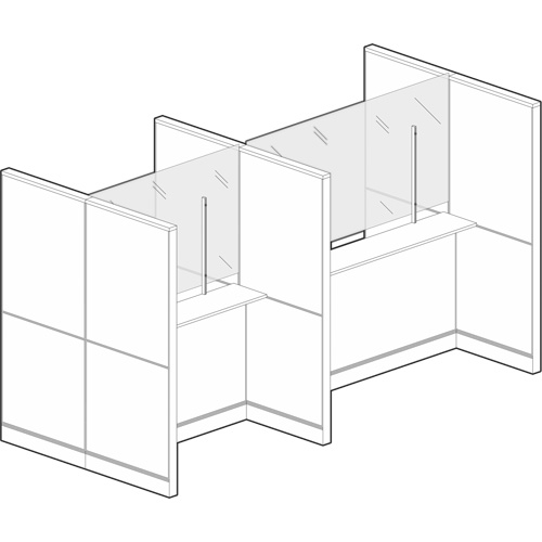 Vitre hygi&eacute;nique &agrave; fixation par pince, 48" la x 36" h Pronet Distribution