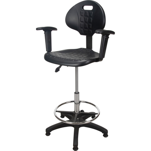 Tabouret ergonomique robuste avec accoudoirs r&eacute;glables, Stationnaire, Ajustable Hauteur, Capacit&eacute; 250 lb Pronet Distribution
