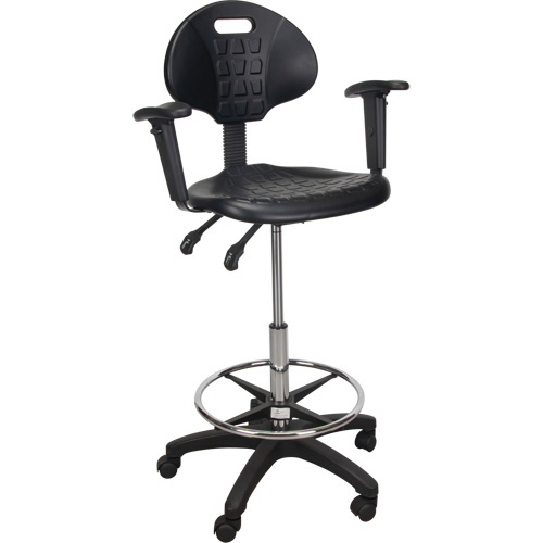 Heavy-Duty Ergonomic Stool with Adjustable Arm Rests & Nylon Stem Casters, Mobile, Adjustable Height, 250 lbs. Capacity Pronet Distribution