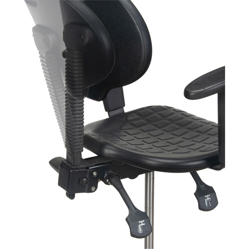 Tabouret ergonomique robuste avec accoudoirs r&eacute;glables, Stationnaire, Ajustable Hauteur, Capacit&eacute; 250 lb Pronet Distribution
