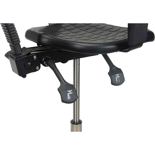 Tabouret ergonomique robuste avec accoudoirs r&eacute;glables, Stationnaire, Ajustable Hauteur, Capacit&eacute; 250 lb Pronet Distribution