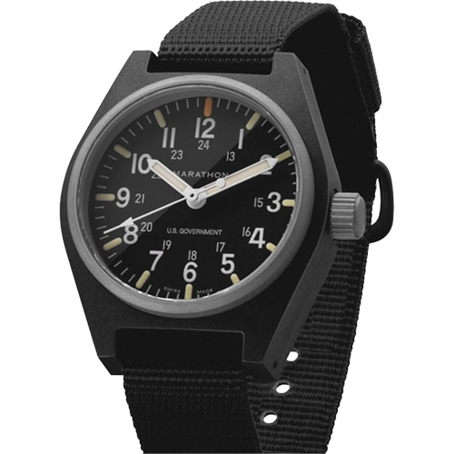 Montre au quartz d'usage g&eacute;n&eacute;ral avec MaraGlo, Analogique, &agrave; piles, 0,6" la x 1,3" p x 0,4" h, Noir Pronet Distribution