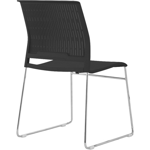 Stacking Chairs, Polypropylene, 32-3/8" High, 250 lbs. Capacity, Black Pronet Distribution