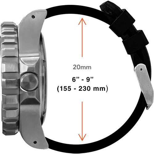 Grande montre automatique de plong&eacute;e, Num&eacute;rique, &agrave; piles, 41 mm, Noir Pronet Distribution