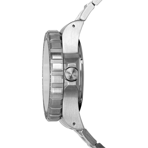 Tr&egrave;s grande montre automatique avec jour/date avec bracelet en acier inoxydable, Num&eacute;rique, &agrave; piles, 46 mm, Argent Pronet Distribution