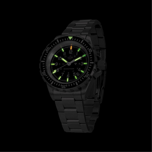 Grande montre automatique de plong&eacute;e avec feuille d'&eacute;rable gris et bracelet en acier inoxydable, Num&eacute;rique, &agrave; piles, 41 mm, Argent Pronet Distribution