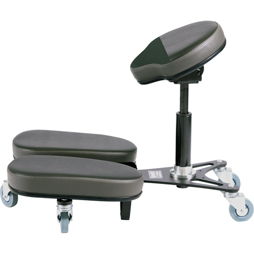 Chaise &agrave; genoux r&eacute;glable, Vinyle, Noir/gris Pronet Distribution