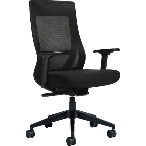 Chaise &agrave; dossier moyen avec m&eacute;canisme &agrave; basculement synchronis&eacute; &agrave; d&eacute;tection de poids , Mailles, Noir Pronet Distribution