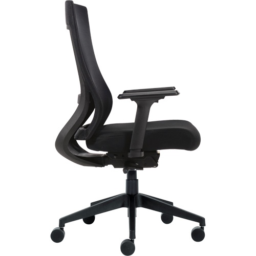 Chaise &agrave; dossier moyen avec m&eacute;canisme &agrave; basculement synchronis&eacute; &agrave; d&eacute;tection de poids , Mailles, Noir Pronet Distribution