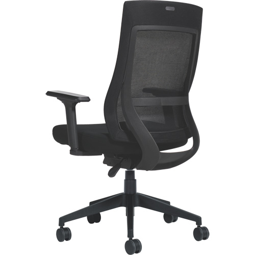 Chaise &agrave; dossier moyen avec m&eacute;canisme &agrave; basculement synchronis&eacute; &agrave; d&eacute;tection de poids , Mailles, Noir Pronet Distribution