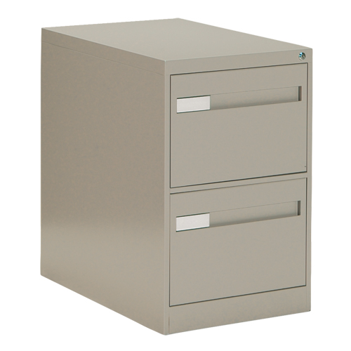 Vertical Filing Cabinet with Recessed Drawer Handles, 2 Drawers, 18.15" W x 26.56" D x 29" H, Beige Pronet Distribution