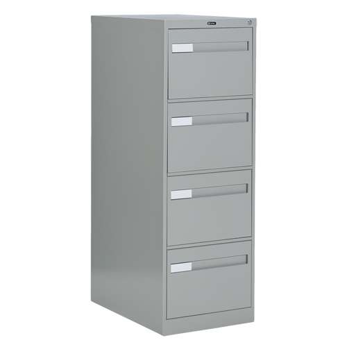 Vertical Filing Cabinet with Recessed Drawer Handles, 4 Drawers, 18.15" W x 26.56" D x 52" H, Grey Pronet Distribution