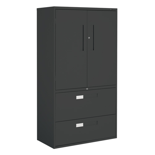 Armoire Multi-Stor, Acier, 3 Tablettes, 65-1/4" h x 36" la x 18" P, Noir Pronet Distribution