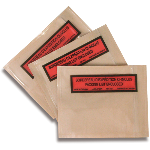 Pochettes pour bordereau d'exp&eacute;dition, 5-1/2" lo x 4-1/2" la Pronet Distribution