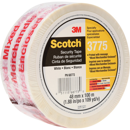 Scotch&reg; 3775 Box Sealing Tape with Message, Hot Melt Adhesive, 2 mils, 48 mm (1-22/25") x 100 m (328') Pronet Distribution