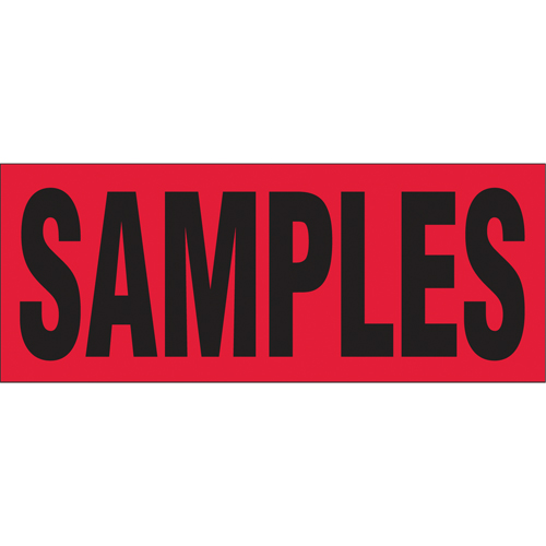 &eacute;tiquettes pour traitement sp&eacute;cial Samples, 5" lo x 2" la, Noir/rouge Pronet Distribution