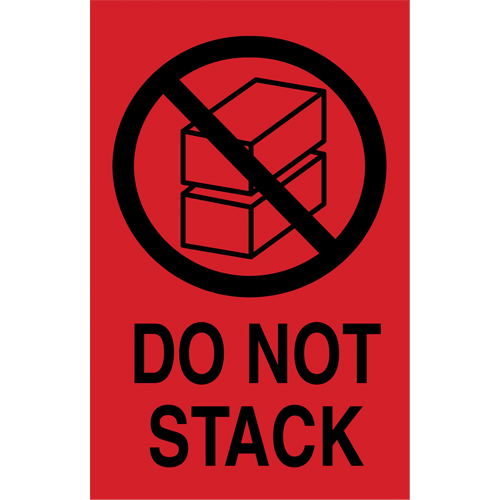 &eacute;tiquettes  Do Not Stack  pour envoi international, 6" lo x 4" la, Noir/rouge Pronet Distribution